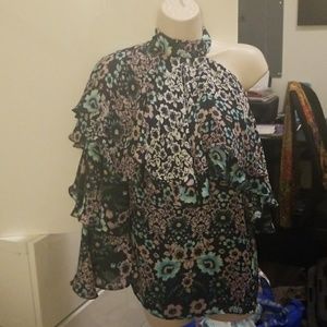 Parker floral one shoulder top